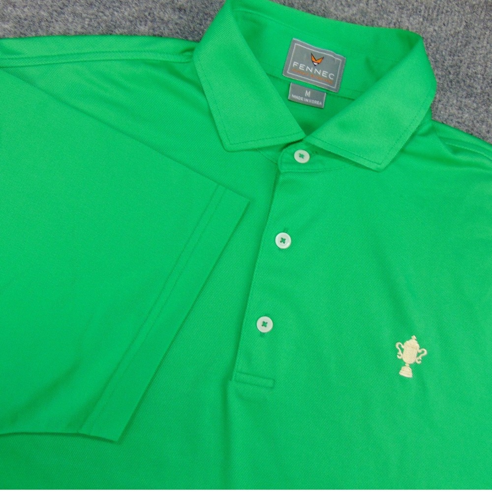 Fennec Polo Shirt Mens Med Green Solid Golfcore Sporty Performance Classic